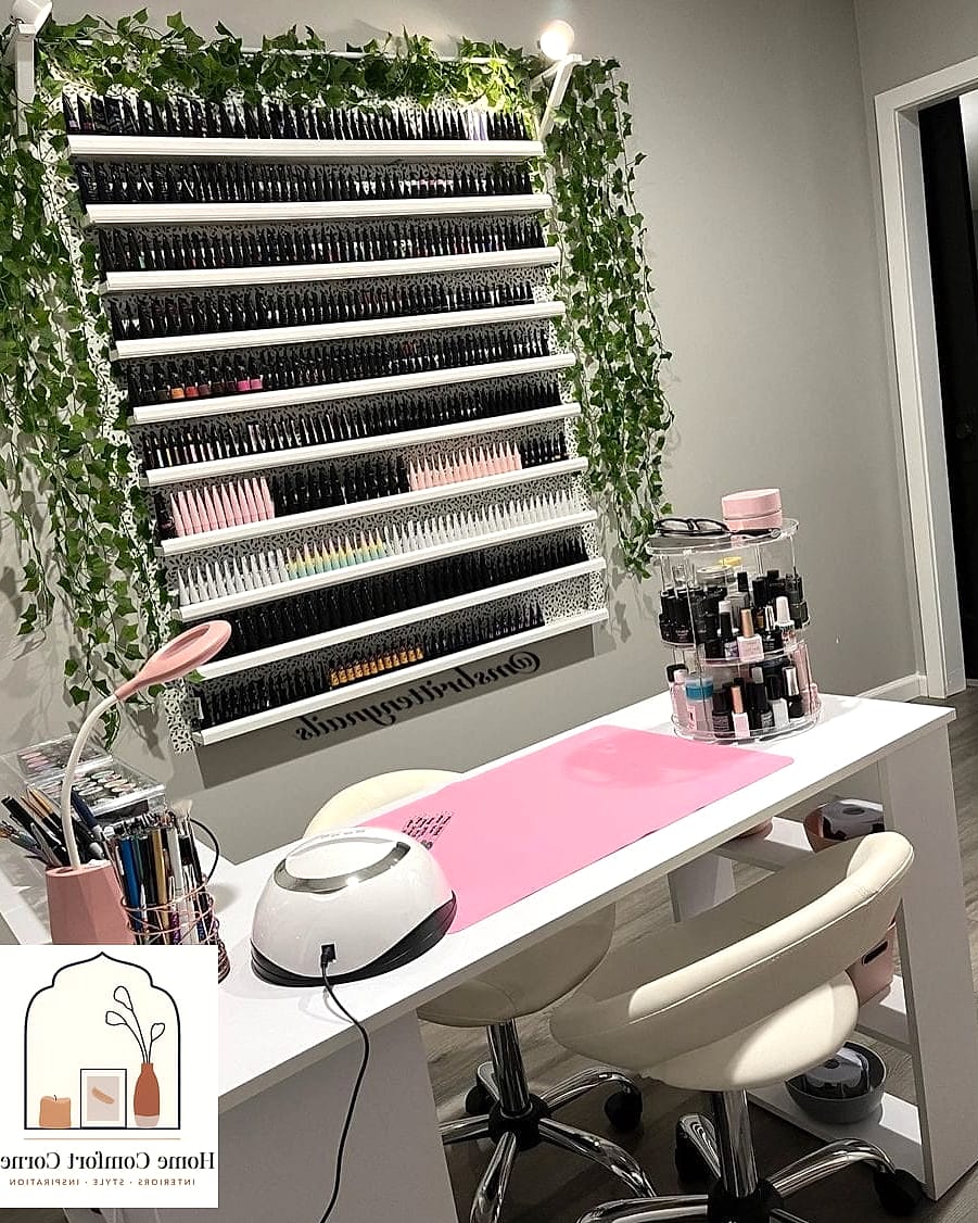 15 Nail Room Decor Ideas Ideas That Are Both Stylish and Practical 4 A Ring Light Built Into Your Mirror Setup