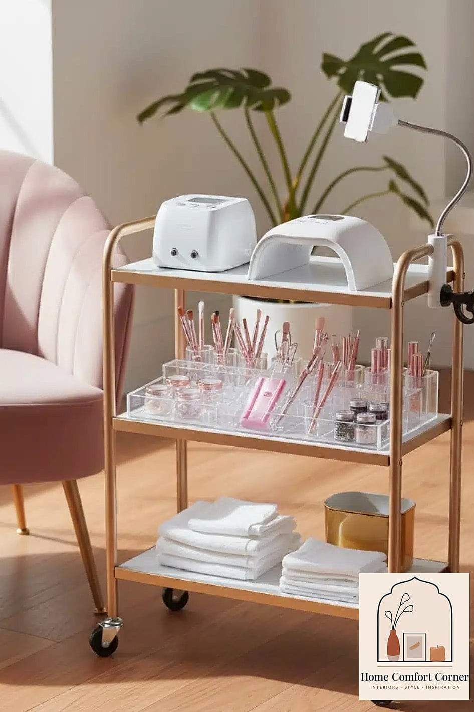 15 Nail Room Decor Ideas Ideas That Are Both Stylish and Practical 6 A Rolling Cart for Mobile Storage