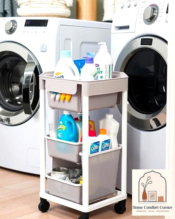 20 Wash Room Ideas Laundry Ideas to Upgrade Your Home This Weekend 20 A Rolling Cart for Extra Flexibility
