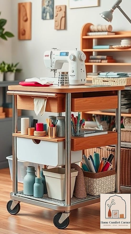 A Rolling Cart for Machine Accessories