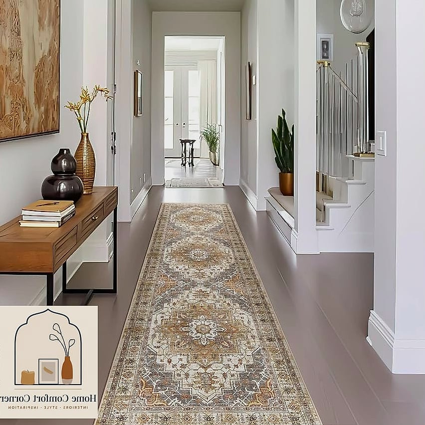 Runner Rug in a Durable, Patterned Fabric