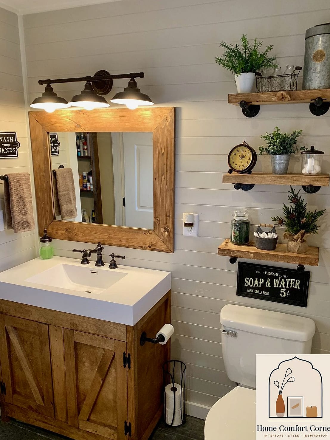 18 Farmhouse Decor Inspiration Boards You'll Want to Copy 9 Rustic Bathroom with a Freestanding Tub