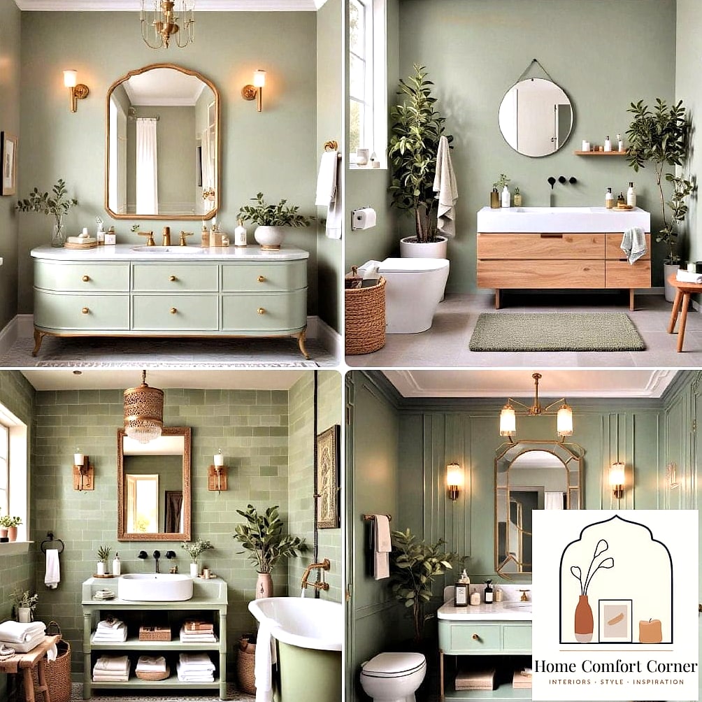 25 Green Room Decor Looks We're Obsessed With This Year 12 Sage Green Bathroom Vanity