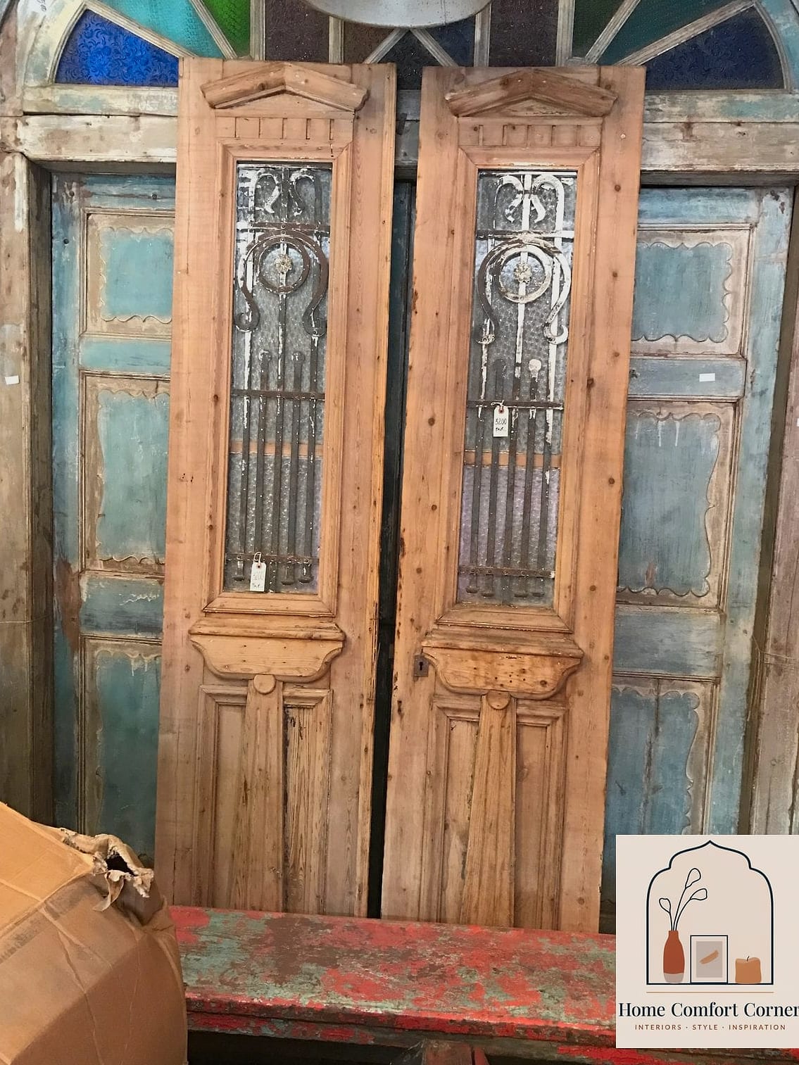 Salvaged Doors Used as Headboards