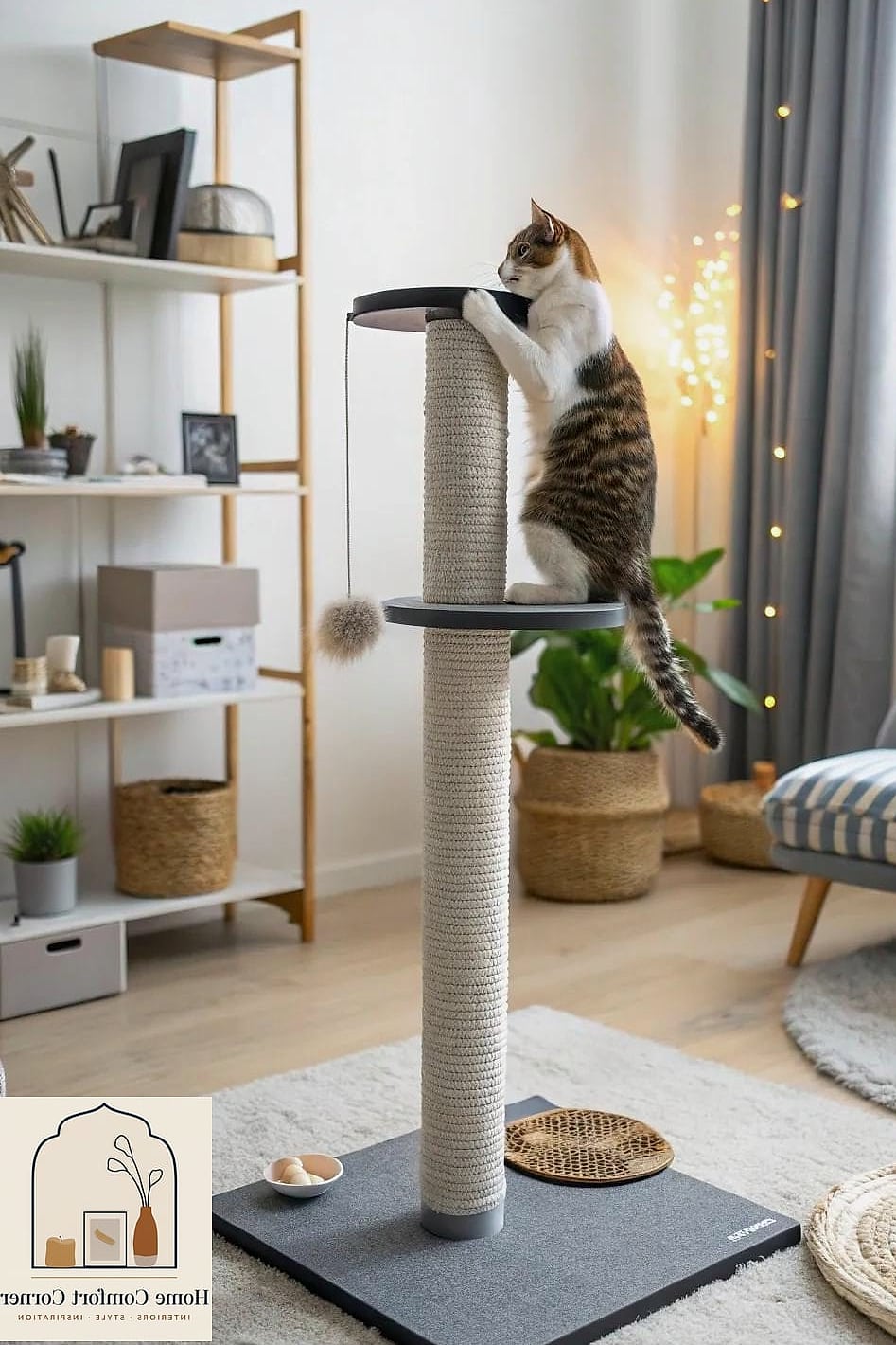 23 Stunning Cat Room Decor Ideas for Every Budget 9 A Scratching Post Styled Like Furniture