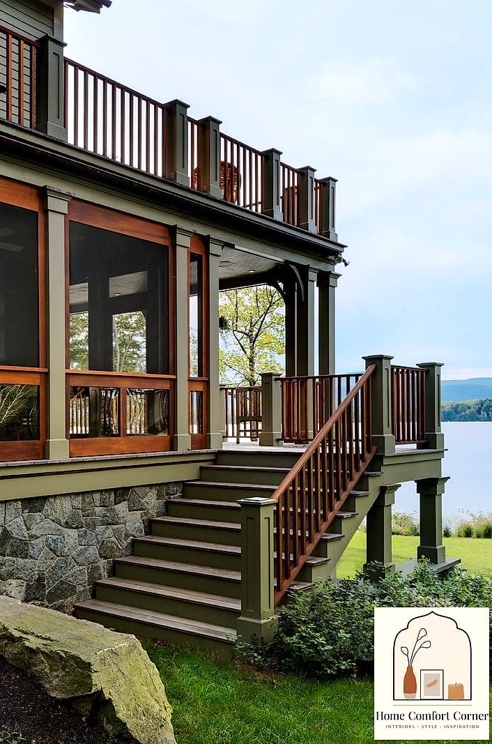 A Screened Porch Ceiling Painted Haint Blue