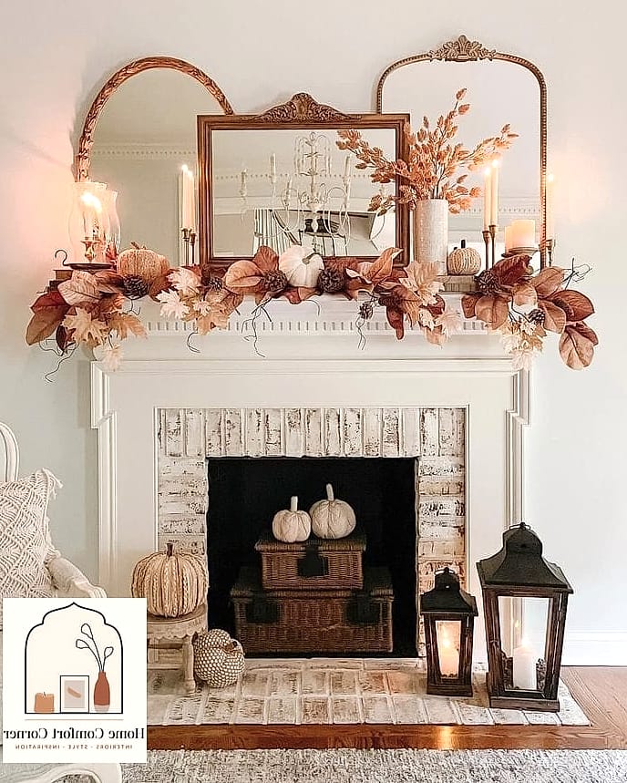Seasonal Mantel and Shelf Styling