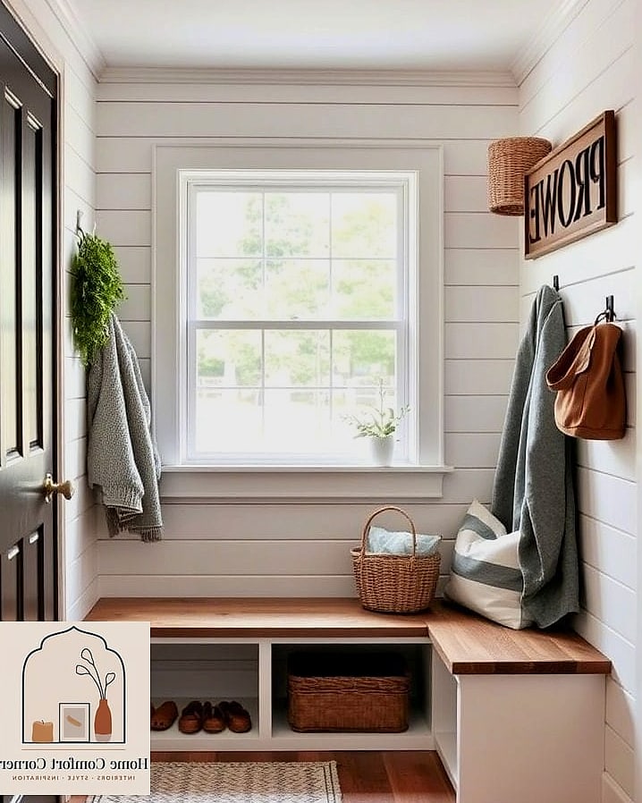 16 Mudroom Decor Photos That Will Inspire Your Next Project 5 Shiplap Walls With a Painted Base