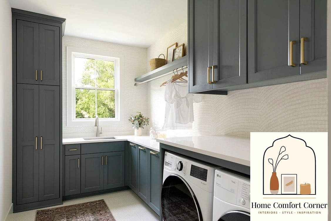 20 Laundry Room Ideas Top Loader Layout Designs That Maximize Style and Function 2 Side-by-Side Counter Flanking