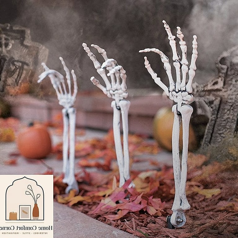 Skeleton Hands Rising from Planters