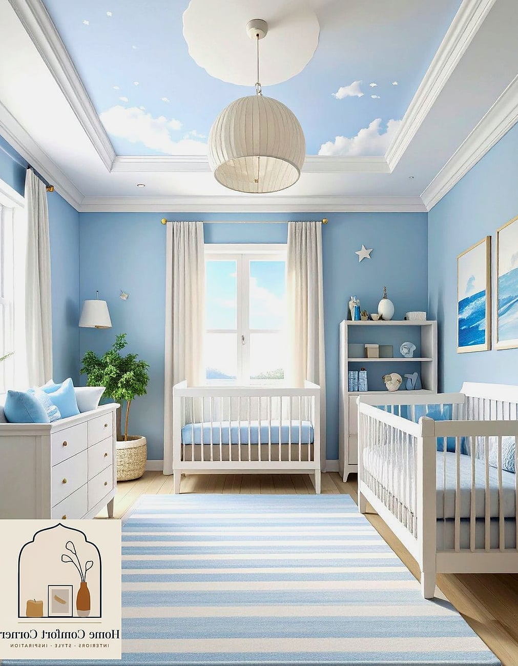 Sky Blue Nursery with Cloud Details