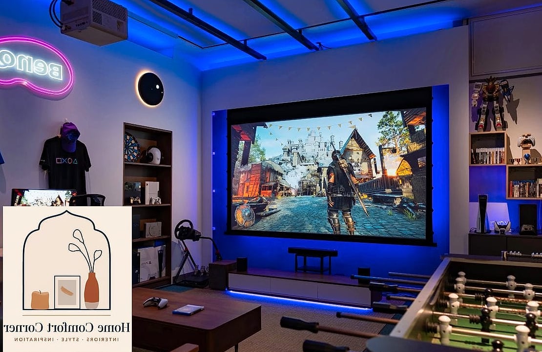 Sleek Modern Gaming Setup with Ambient LED Lighting