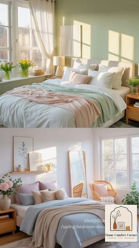 16 Beautiful Spring Home Decor Inspiration Photos Worth Saving 17 A Soft, Layered Bedroom Refresh