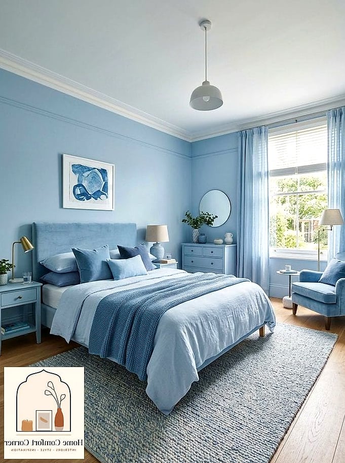 Soft Powder Blue Bedroom Walls
