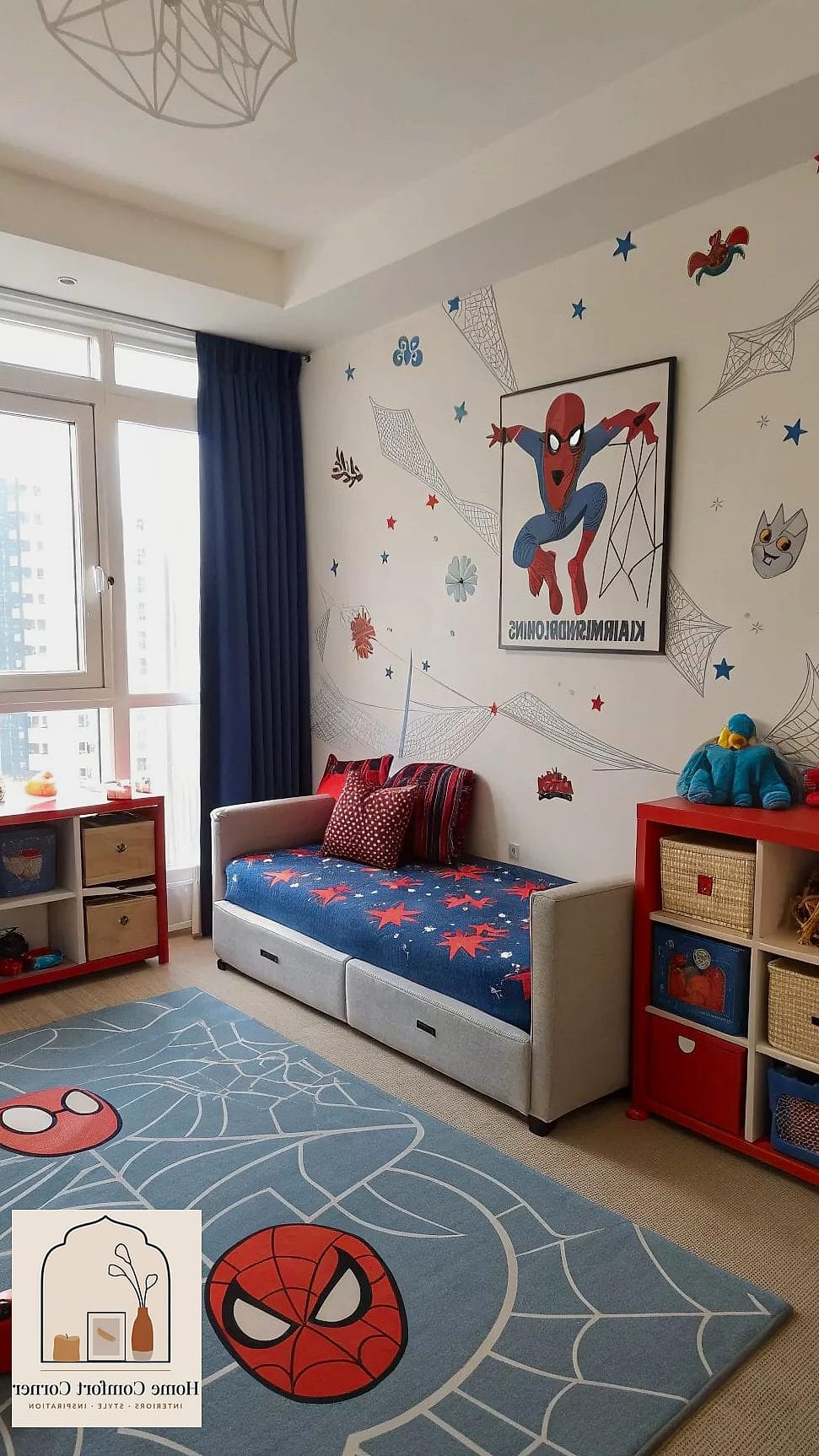 A Spiderman-Themed Reading Corner Bookshelf