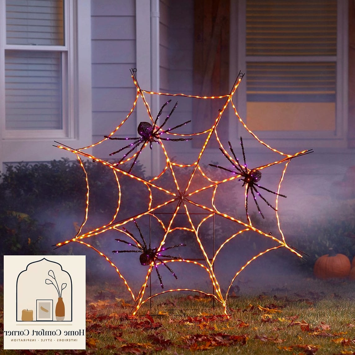 Spiderweb Light Projection on the House Exterior