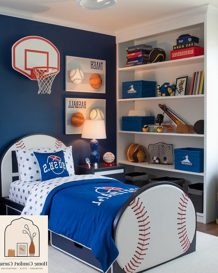 Sports-Themed Accent Wall