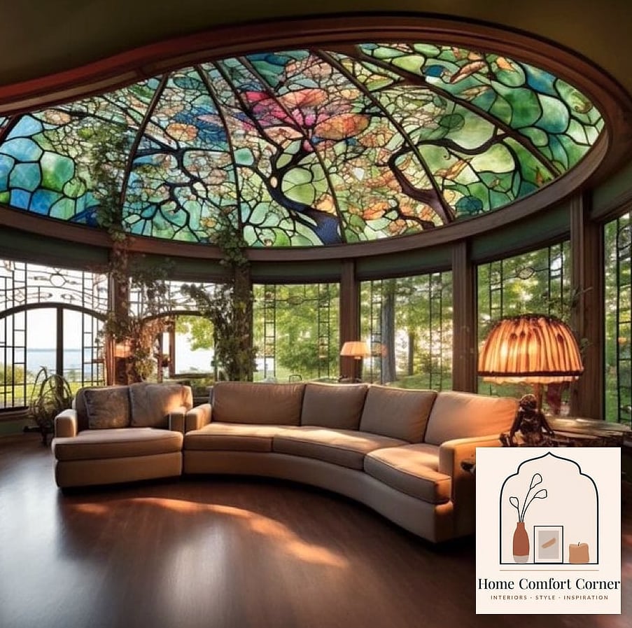 Stained Glass Panels in Interior Doors