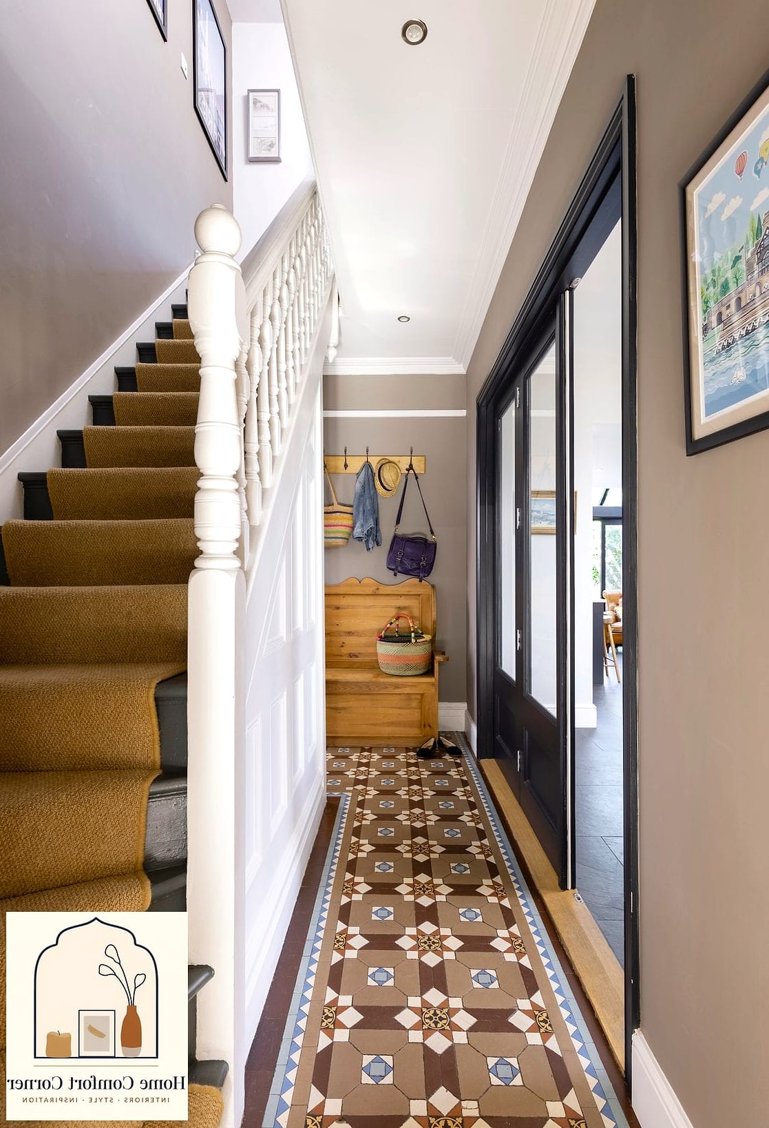 Stair Landing Nook with a Reading Chair