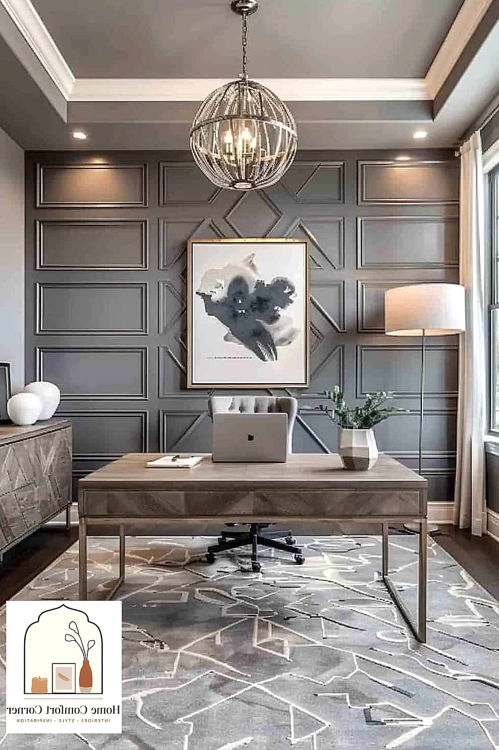A Statement Accent Wall Behind the Desk