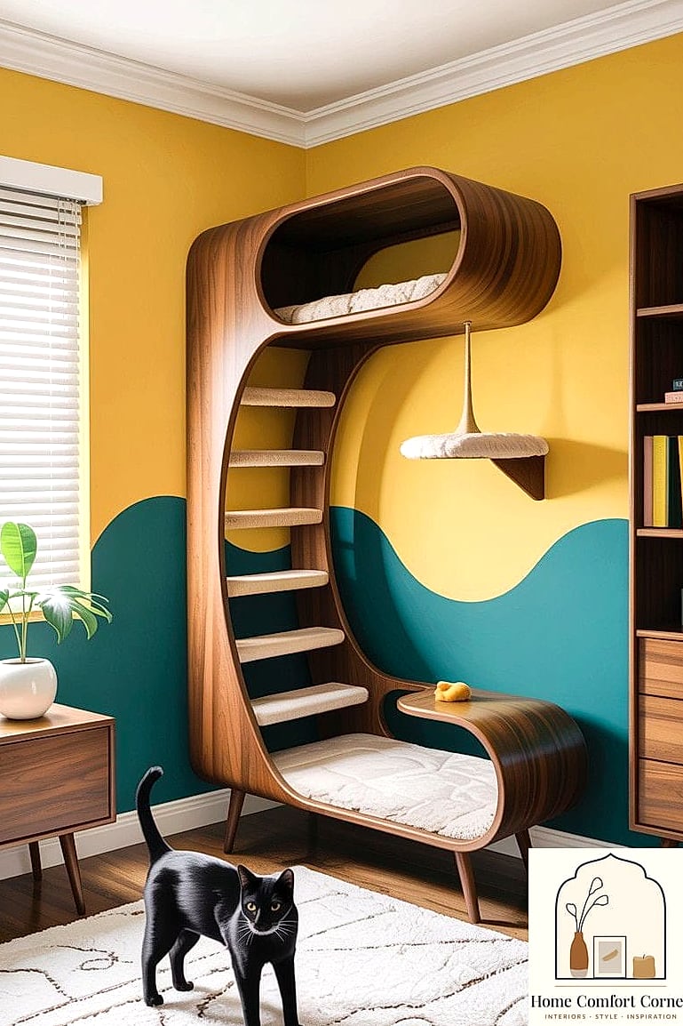 23 Stunning Cat Room Decor Ideas for Every Budget 22 A Statement Cat Bed as a Design Piece