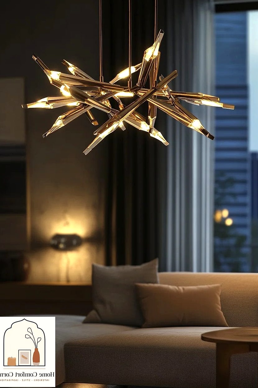 A Statement Light Fixture Over the Dining Table