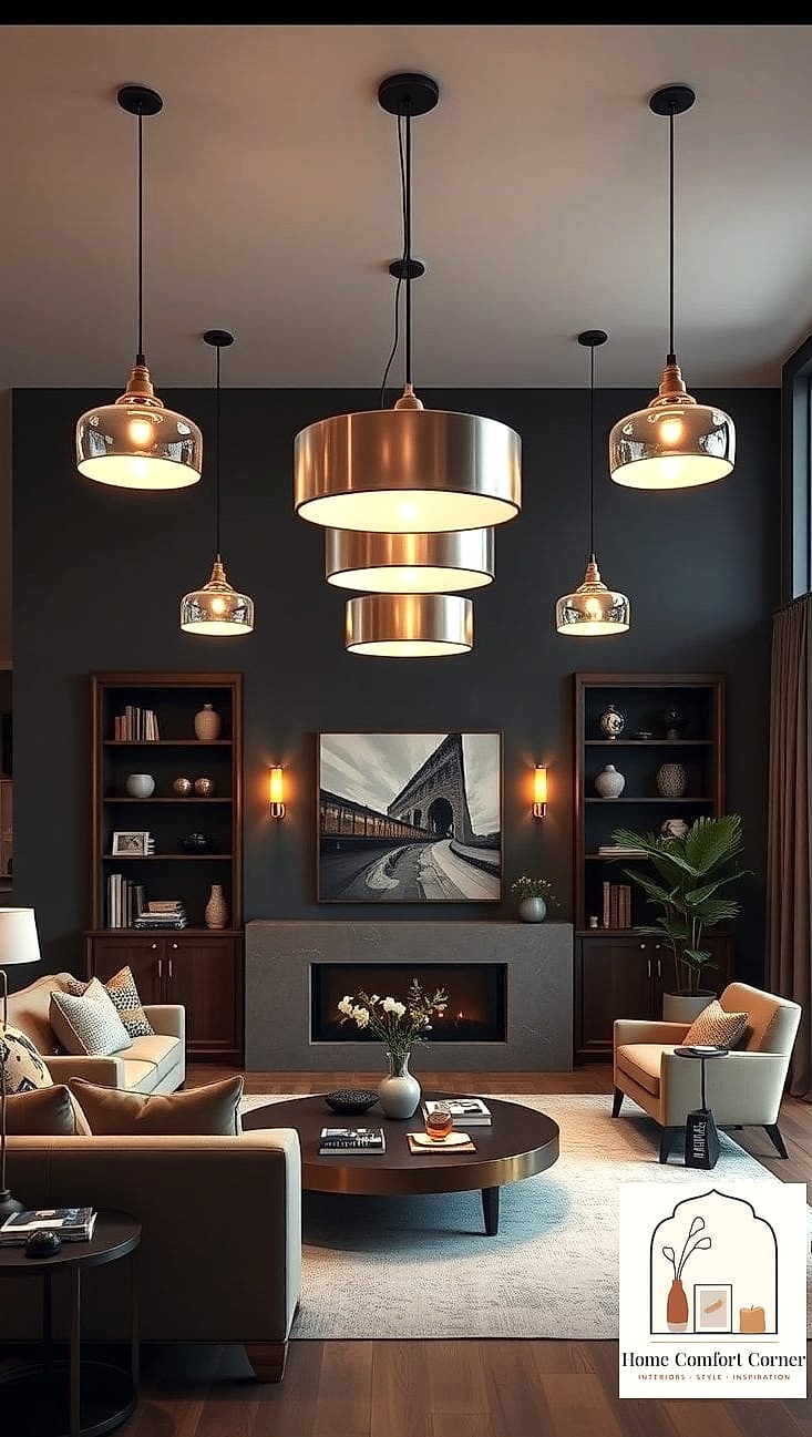 Statement Lighting with Metal or Matte Black Finishes