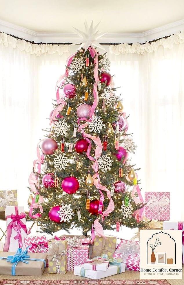 22 Stunning Christmas Room Decor Ideas Ideas for Every Budget 16 A Statement Ribbon Bow on Every Doorway