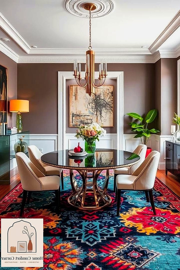 A Statement Rug Under the Table