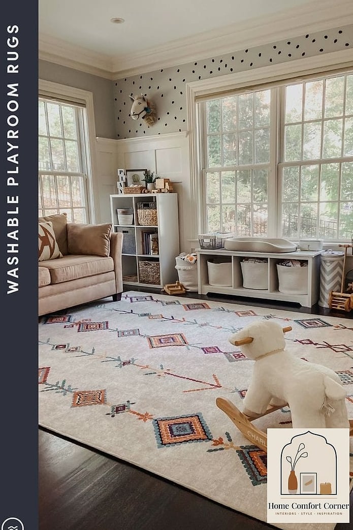 A Statement Rug That Anchors the Whole Room
