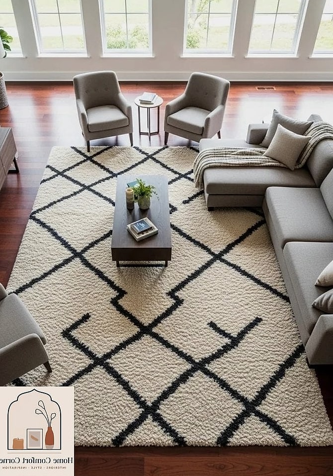 Statement Rug to Anchor the Seating Area