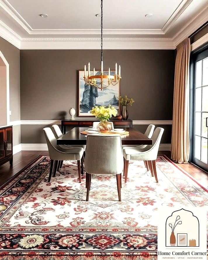 Statement Rug Under the Table