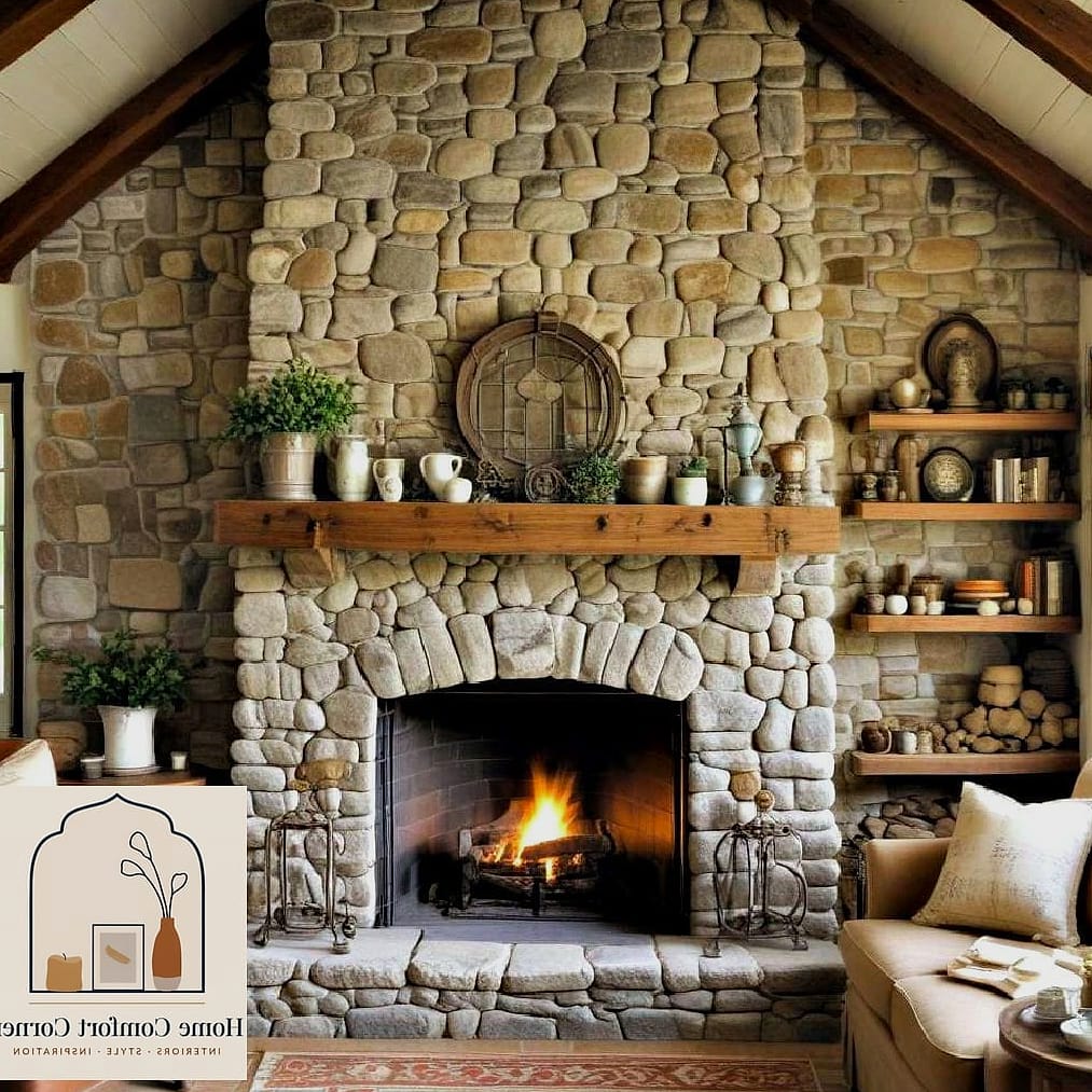 Stone Fireplace Surrounds with Raised Hearths