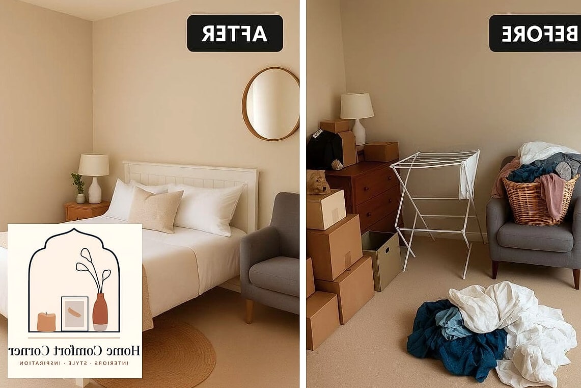 15 Guest Room Ideas Before and After Transformations to Inspire 2 From Storage Dump to Serene Neutral Retreat