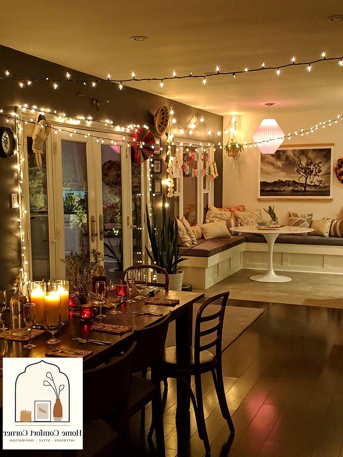 22 Stunning Christmas Room Decor Ideas Ideas for Every Budget 23 String Lights Draped Across the Ceiling