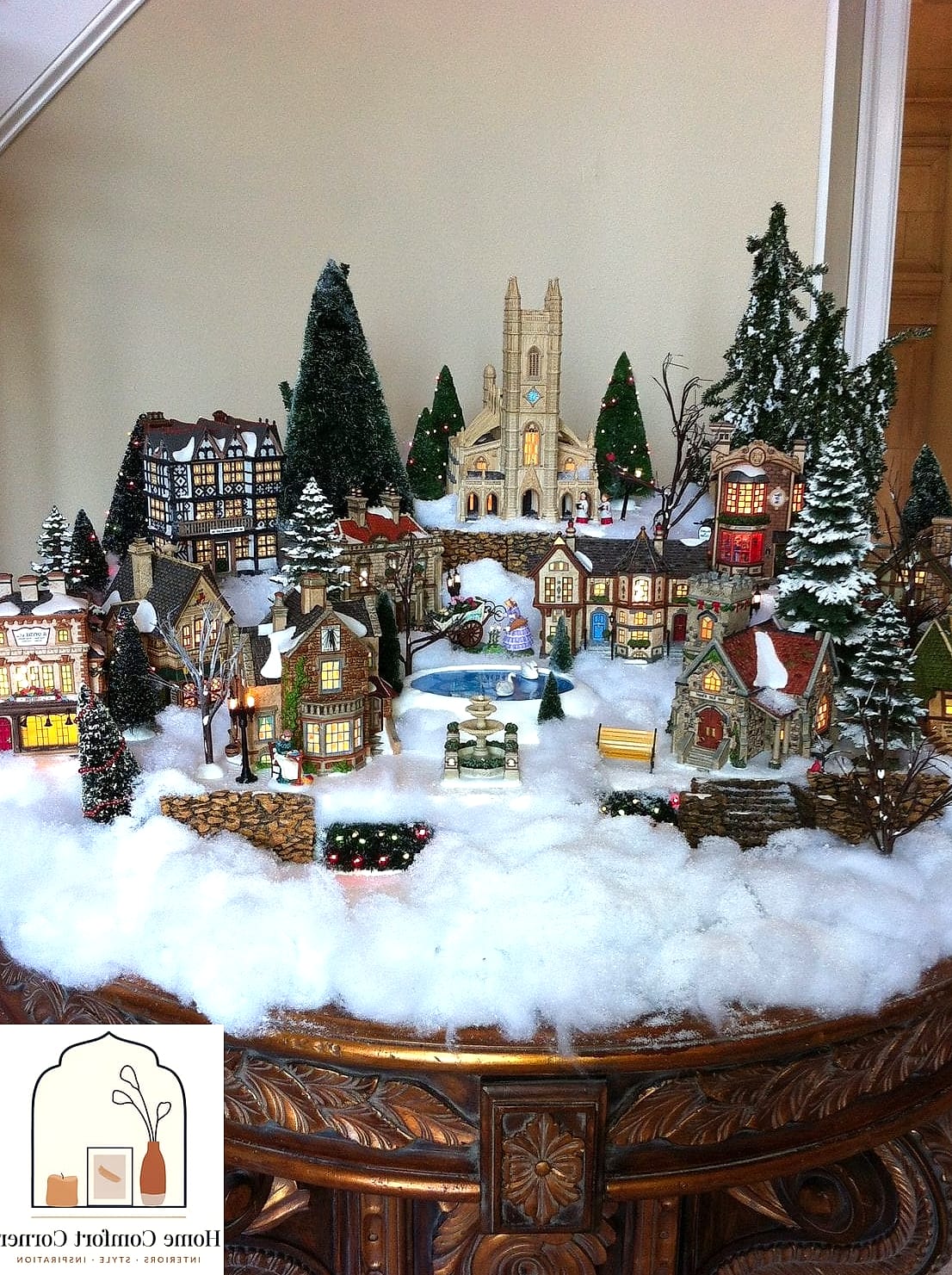 22 Stunning Christmas Room Decor Ideas Ideas for Every Budget 11 A Tabletop Christmas Village