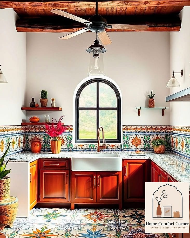 Talavera Tile Backsplash With a Modern Twist