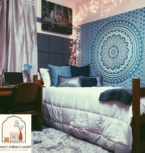 15 Student Room Decor Ideas Inspiration Boards You'll Want to Copy 7 A Tapestry as a Statement Wall Piece