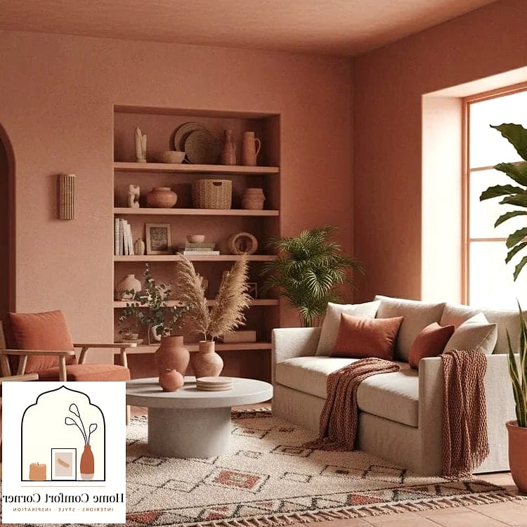 Terracotta and Warm Neutrals Living Room