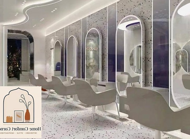 14 Hair Salon Interior Design Ideas to Steal From Interior Designers 2 Terrazzo Flooring for Easy Cleanup
