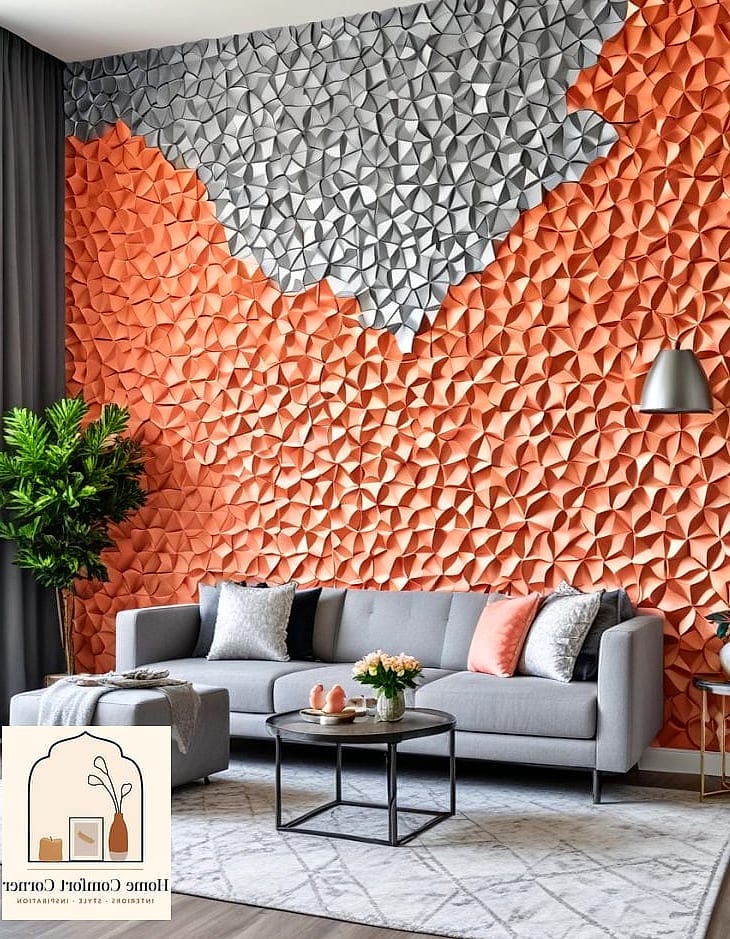 Textured Accent Wall Using Wallpaper
