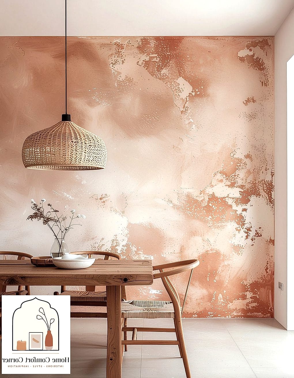 Textured Plaster Walls in a Powder Room