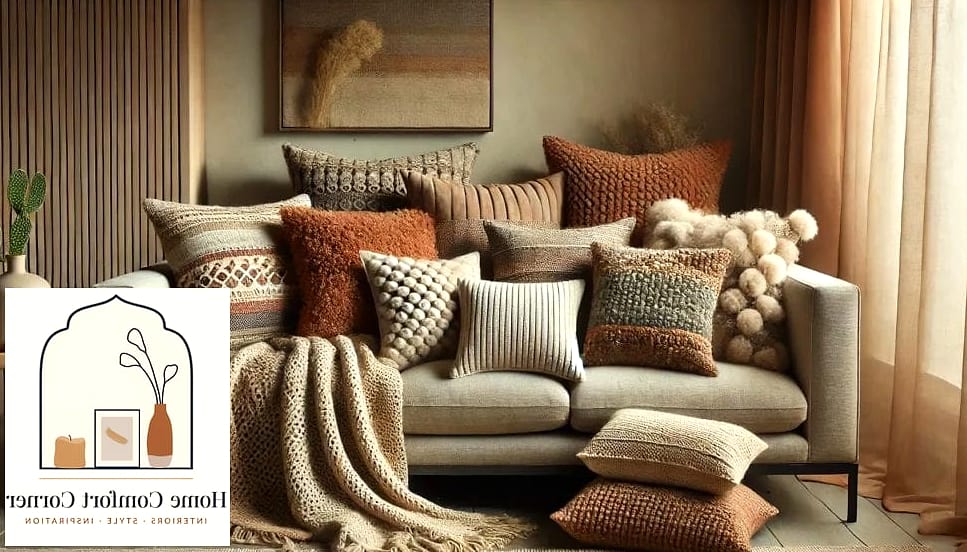 Textured Throw Pillows Over New Furniture