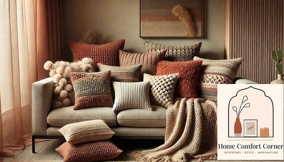 Textured Throw Pillows and Layered Textiles