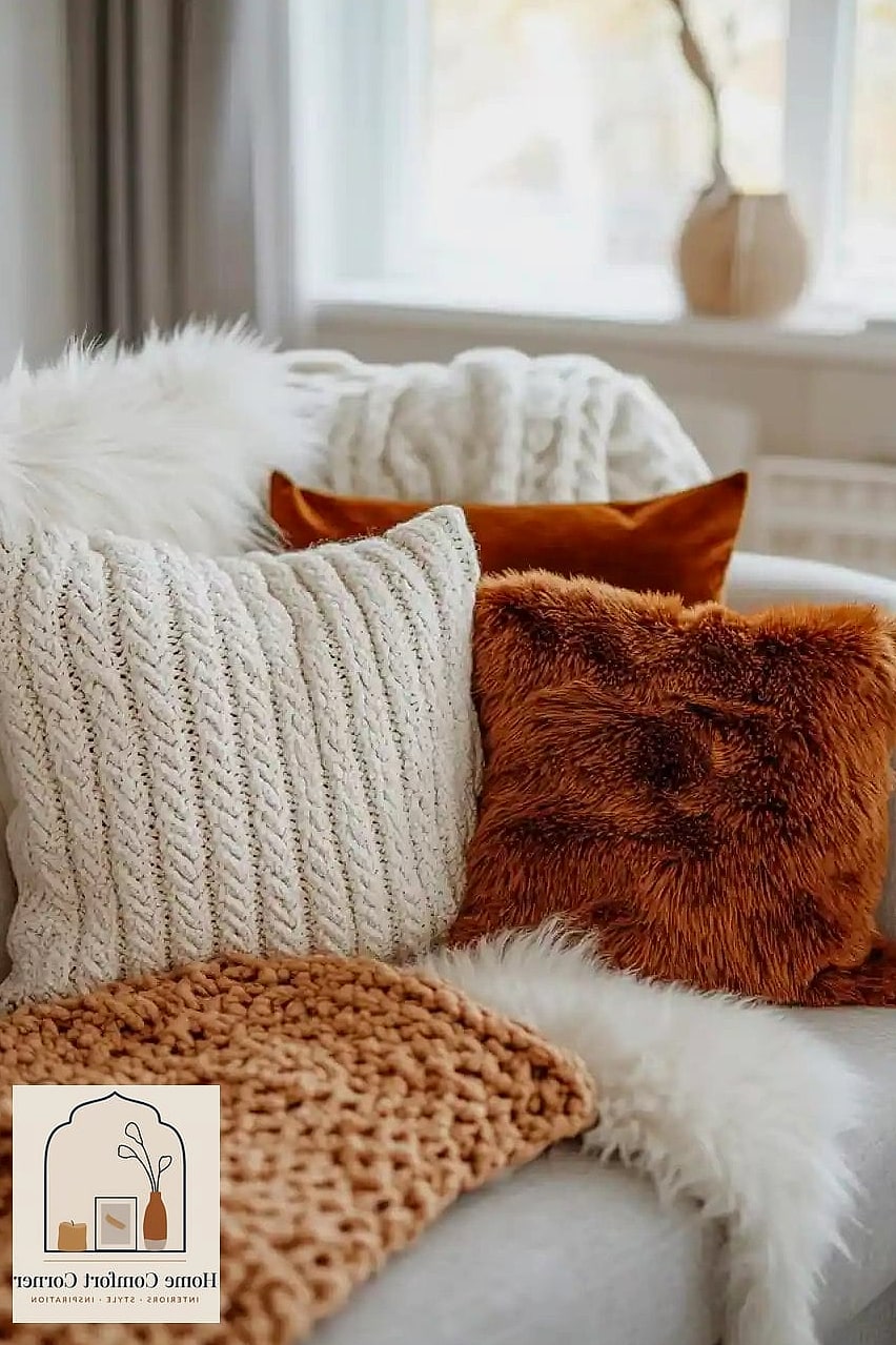Textured Throw Pillows and Blankets