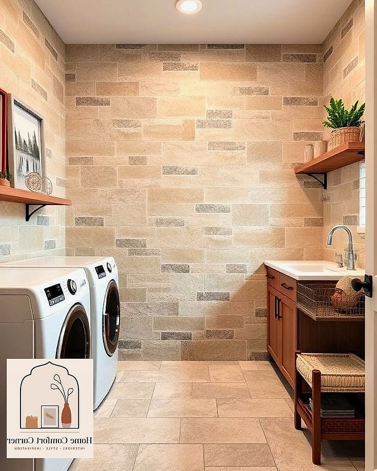 18 Diy Laundry Room Ideas Designs That Maximize Style and Function 18 Textured Tile as a Backsplash