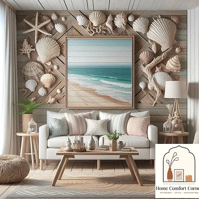 Textured Wall Art with Ocean Tones
