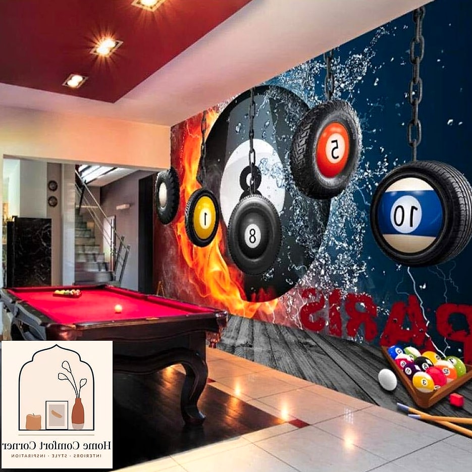20 Billiards Room Decor Ideas From Homes We Absolutely Love 18 Textured Wallpaper Accent Wall