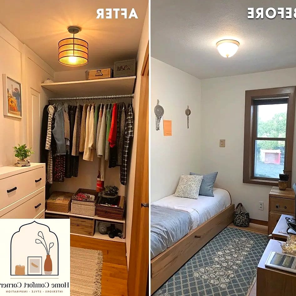 15 Guest Room Ideas Before and After Transformations to Inspire 4 Tiny Guest Room Turned Functional Micro-Suite