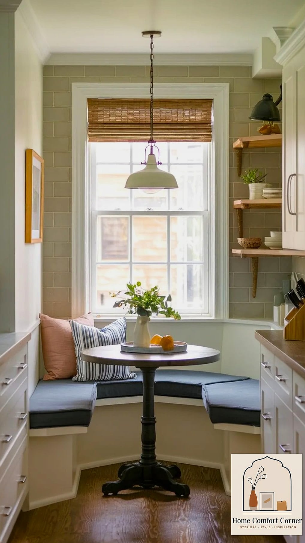 A Tiny Kitchen Nook with a Built-In Banquette